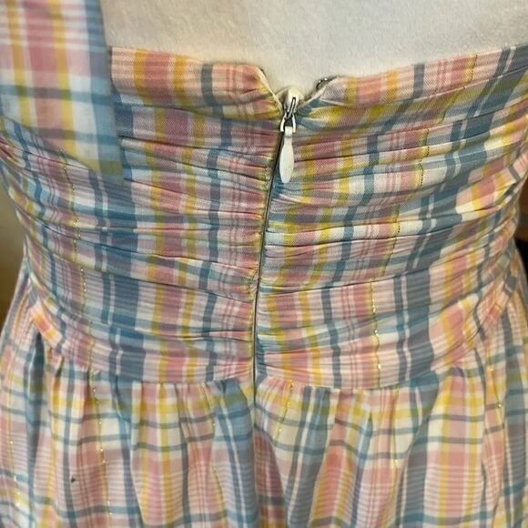 Majorelle Florian Midi Dress in Pastel Plaid, M! - Picture 6 of 13